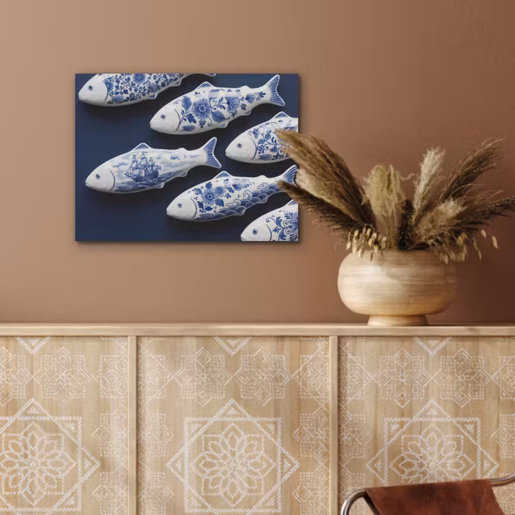 Vissen - Delfts - Blauw - Keramiek PET vilt klein -sfeer4