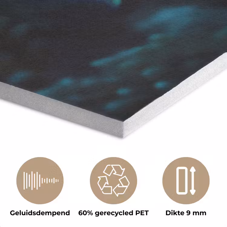 Vis - Stippen - Koraal - Blauw PET vilt klein -closeup_NL