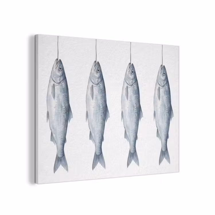 Vissen - Illustratie - Delfts - Blauw PET vilt klein -3d