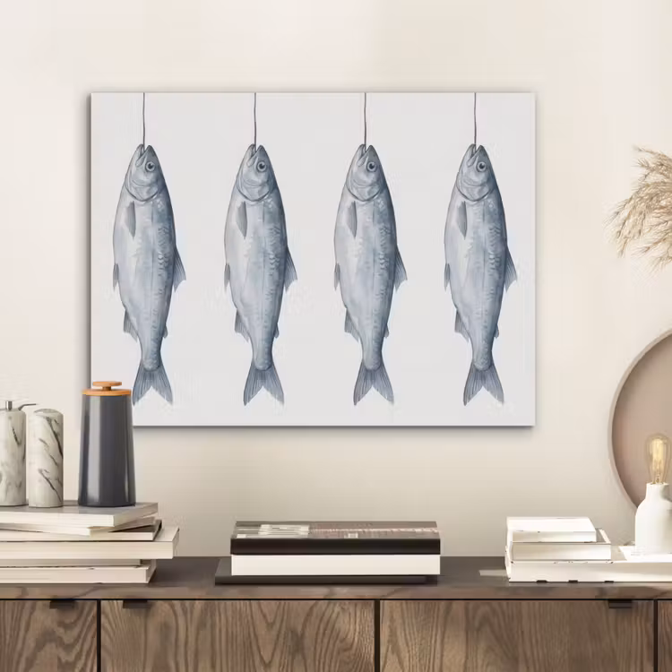 Vissen - Illustratie - Delfts - Blauw PET vilt klein -sfeer1