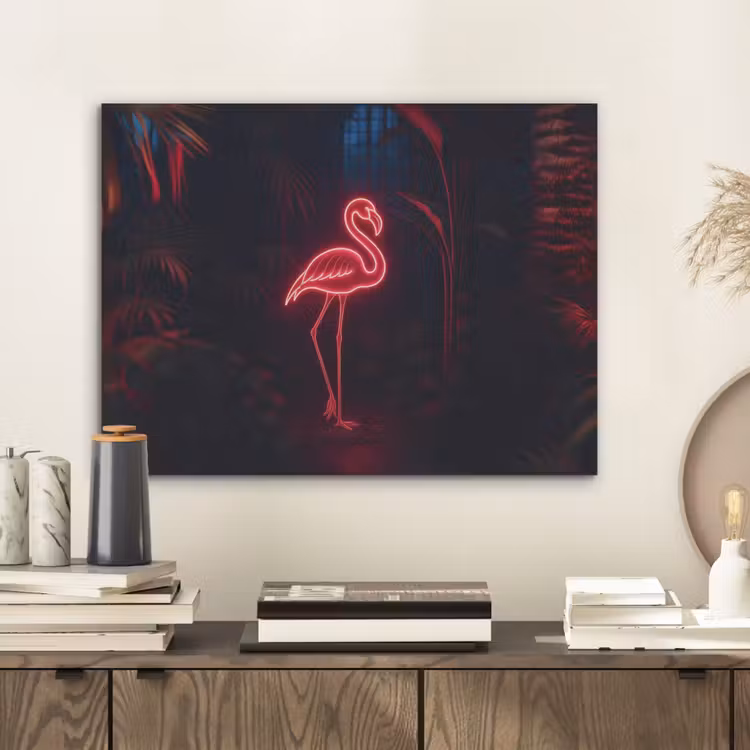 Flamingo - Roze - Neon - Licht PET vilt klein -sfeer1