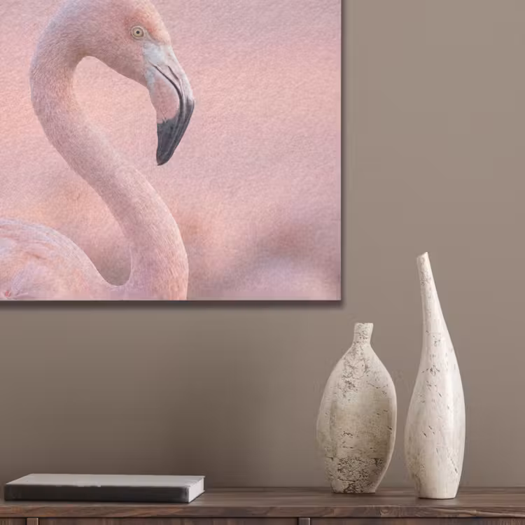 Flamingo - Portret - Roze PET vilt klein -sfeer6_closeup