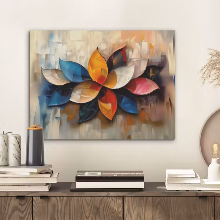 Bloem - Abstract - Kleurrijk - Bladeren PET vilt klein -sfeer1