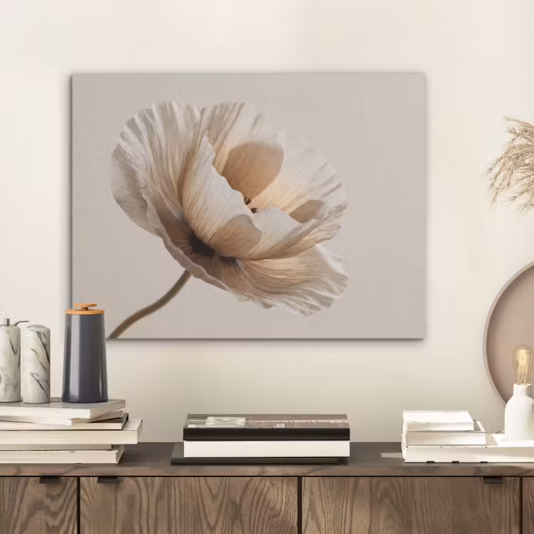 Bloem - Beige - Crème PET vilt klein -sfeer1