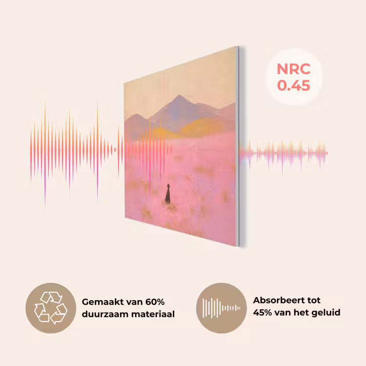 Bloemenweide - Heuvels - Silhouet - Roze PET vilt klein -USP_NL