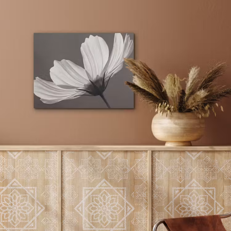Bloem - Minimalistisch - Zwart - Wit PET vilt klein -sfeer4