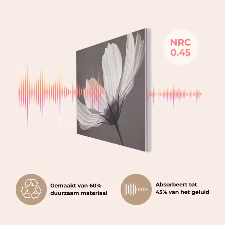 Bloem - Minimalistisch - Zwart - Wit PET vilt klein -USP_NL
