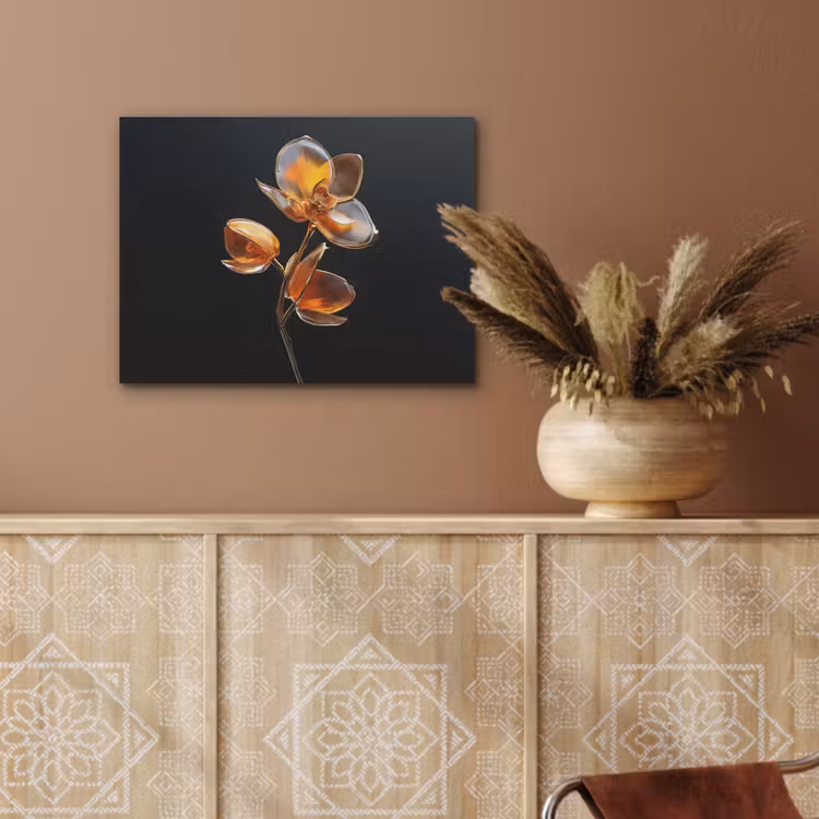 Bloem - Orchidee - Oranje PET vilt klein -sfeer4