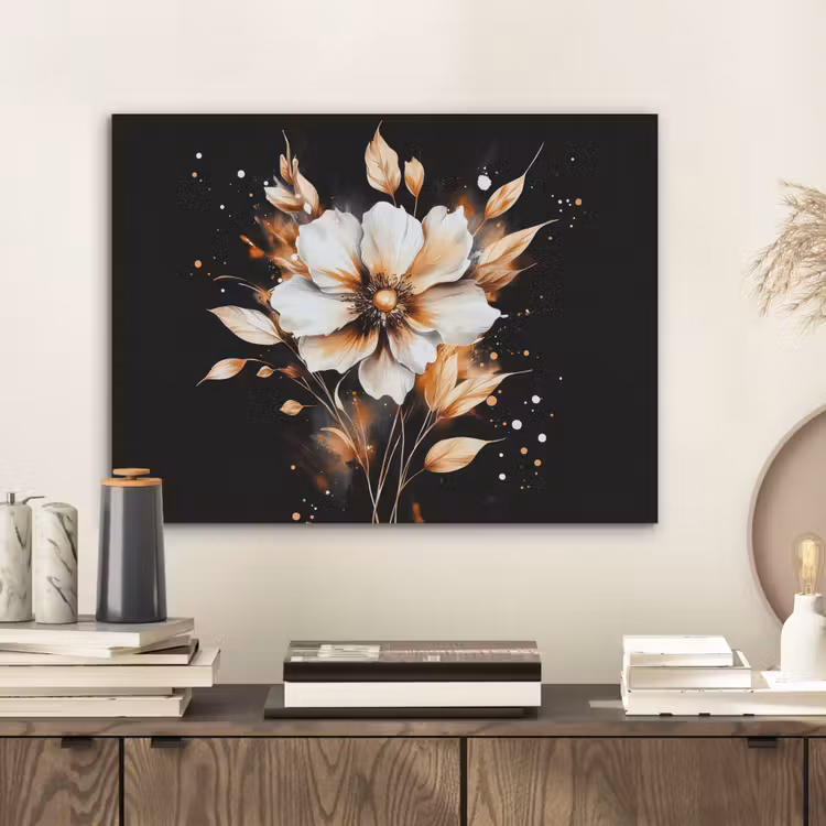 Bloem - Verf - Goud - Graffiti - Modern PET vilt klein -sfeer1