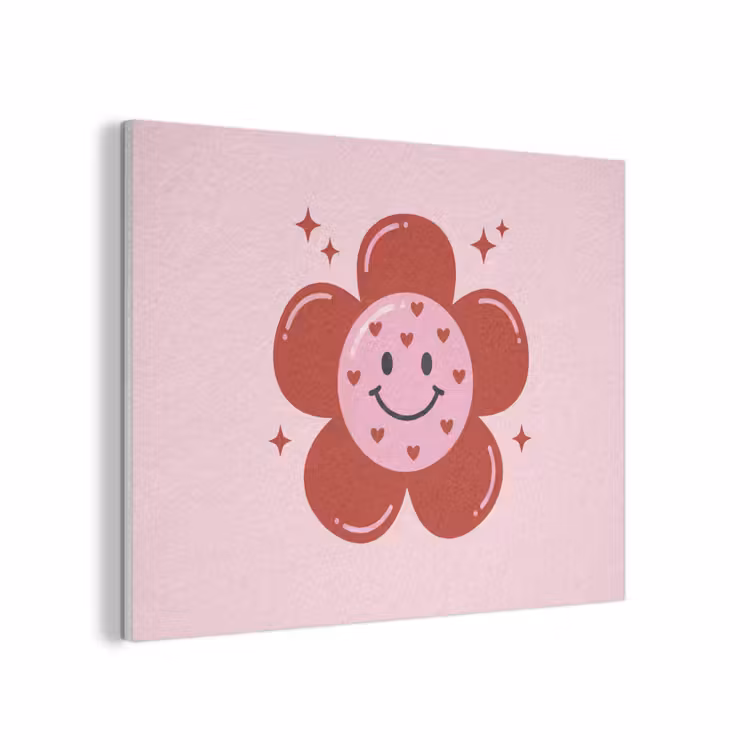 Bloem - Roze - Hartjes PET vilt klein -3d