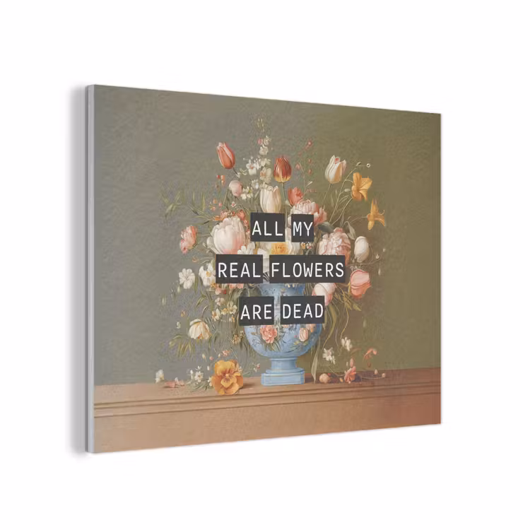 Bloem - Quote - Vintage - Art PET vilt klein -3d