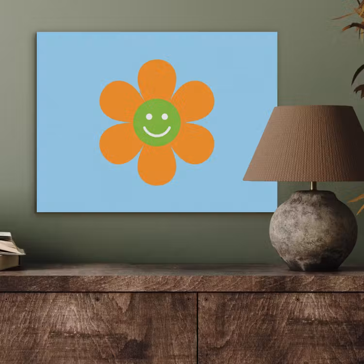 Bloem - Smiley - Kleurrijk PET vilt klein -sfeer2