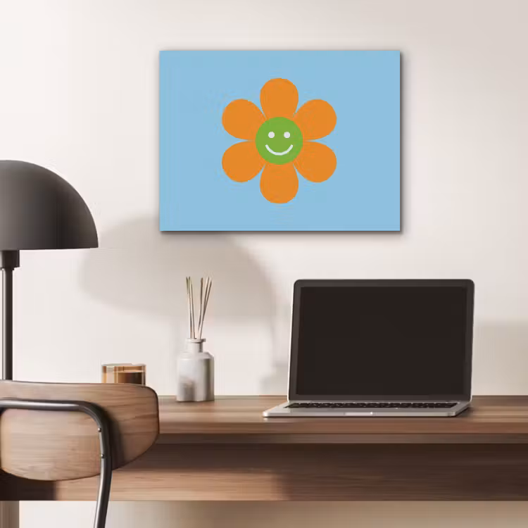 Bloem - Smiley - Kleurrijk PET vilt klein -sfeer5