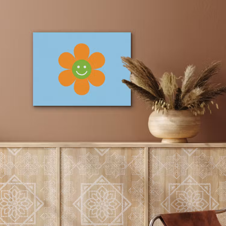 Bloem - Smiley - Kleurrijk PET vilt klein -sfeer4