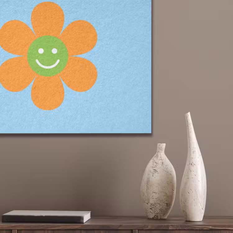 Bloem - Smiley - Kleurrijk PET vilt klein -sfeer6_closeup