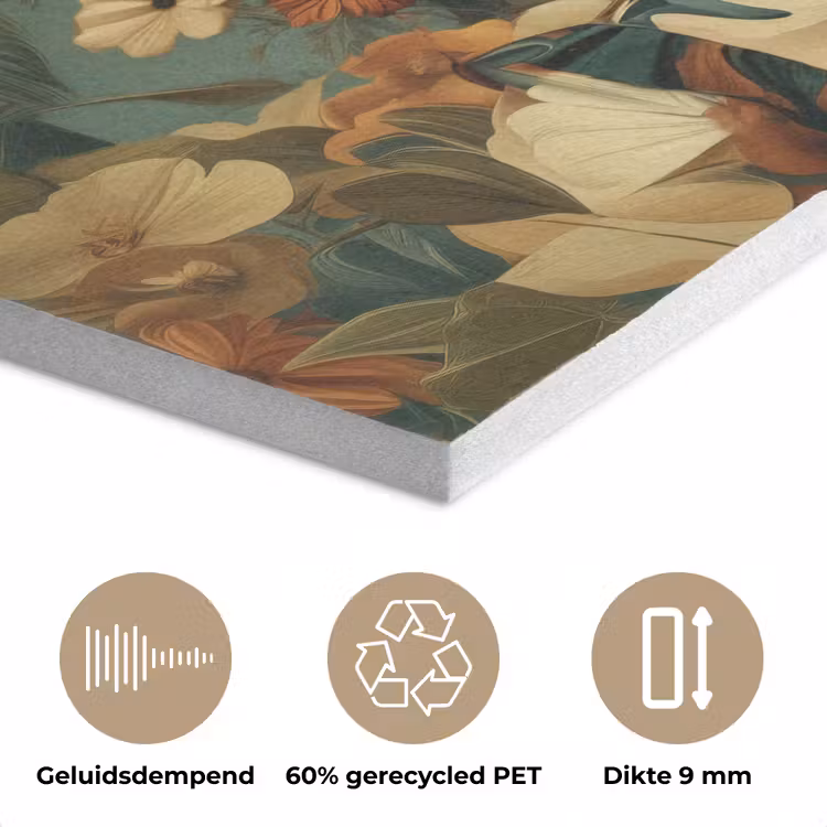 Bloemenkrans - Vrouwengezicht - Zonnebril - Oranje PET vilt middel -closeup_NL