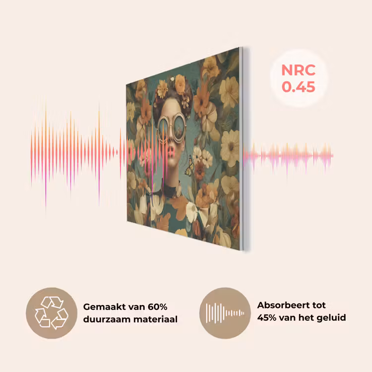 Bloemenkrans - Vrouwengezicht - Zonnebril - Oranje PET vilt middel -USP_NL