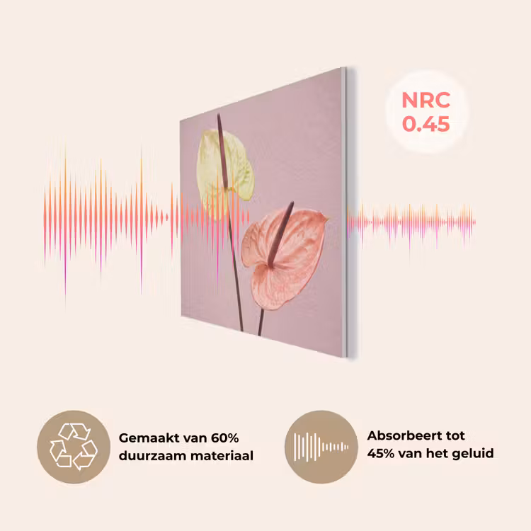 Bloemen - Anthuriums - Geel - Roze PET vilt klein -USP_NL