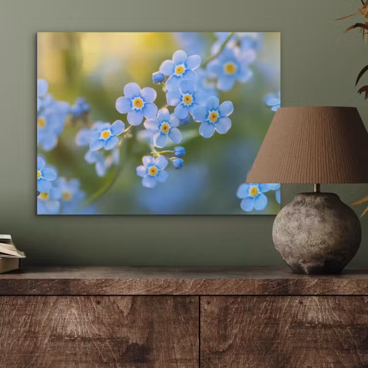 Bloemetjes - Blauw - Vergeet mij nietjes PET vilt klein -sfeer2