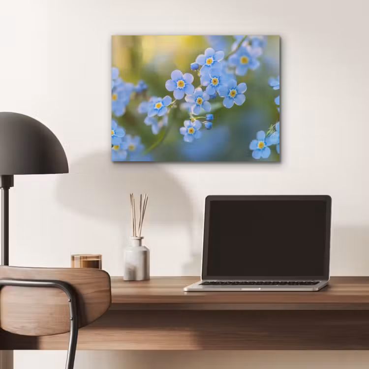 Bloemetjes - Blauw - Vergeet mij nietjes PET vilt klein -sfeer5