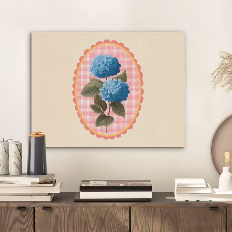 Bloemen - Blauw - Lijst - Bladeren PET vilt klein -sfeer1