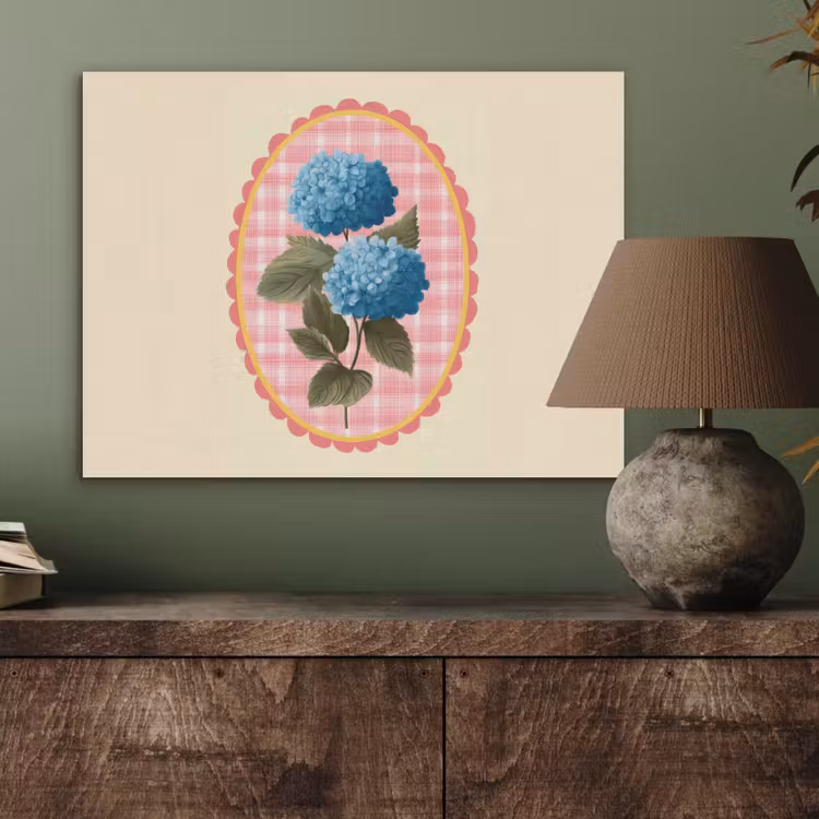 Bloemen - Blauw - Lijst - Bladeren PET vilt klein -sfeer2