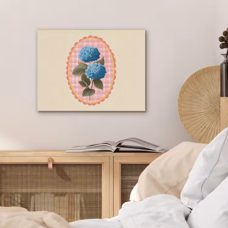 Bloemen - Blauw - Lijst - Bladeren PET vilt klein -sfeer3