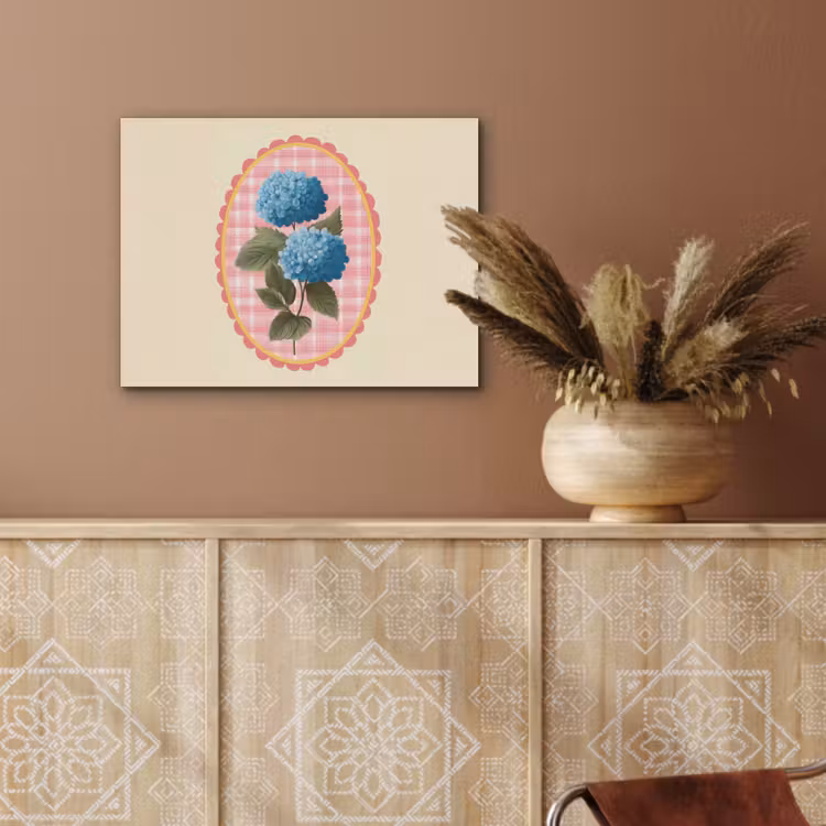 Bloemen - Blauw - Lijst - Bladeren PET vilt klein -sfeer4