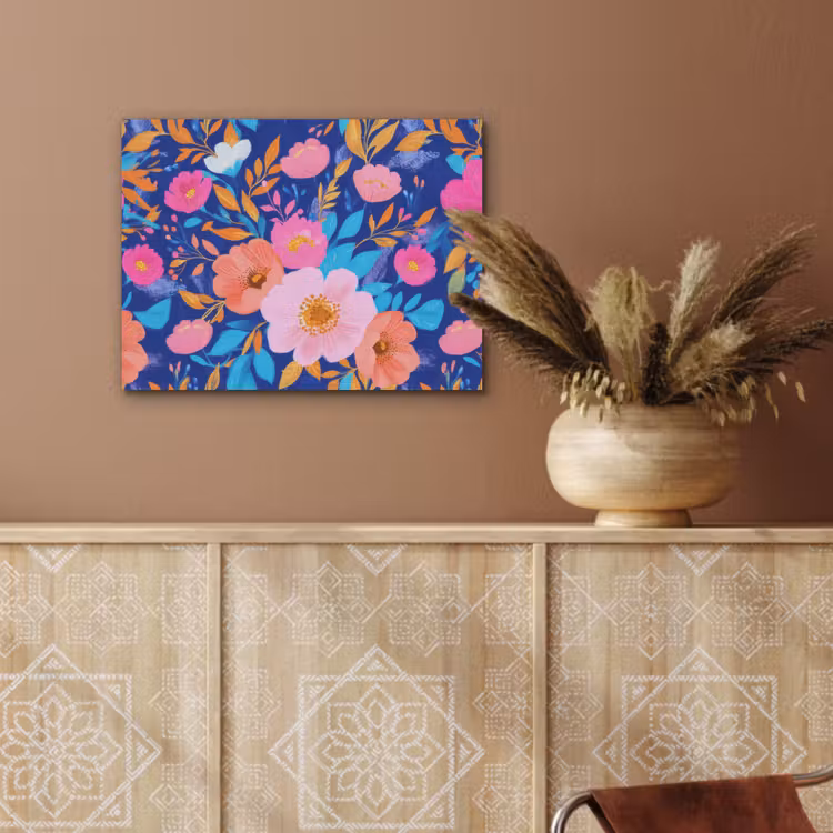 Bloemen - Blauw - Roze PET vilt klein -sfeer4