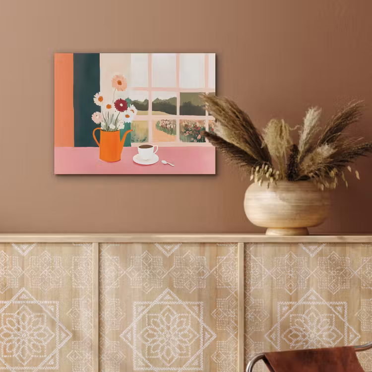 Bloemen - Koffie - Raam PET vilt klein -sfeer4