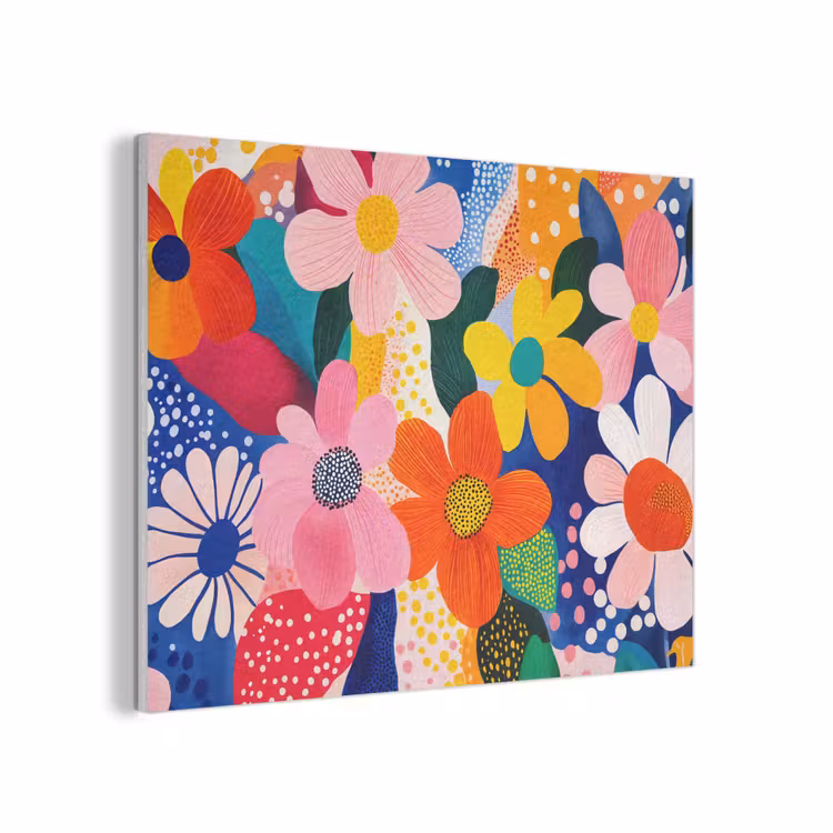 Bloemen - Kleurrijk - Stippen PET vilt klein -3d