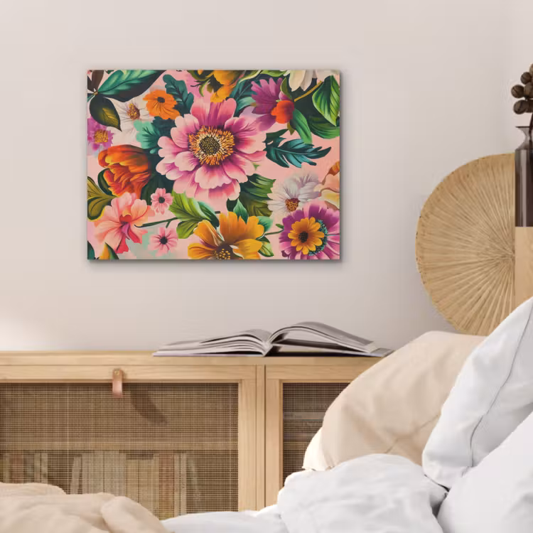 Bloemen - Kleurrijk - Roze PET vilt klein -sfeer3