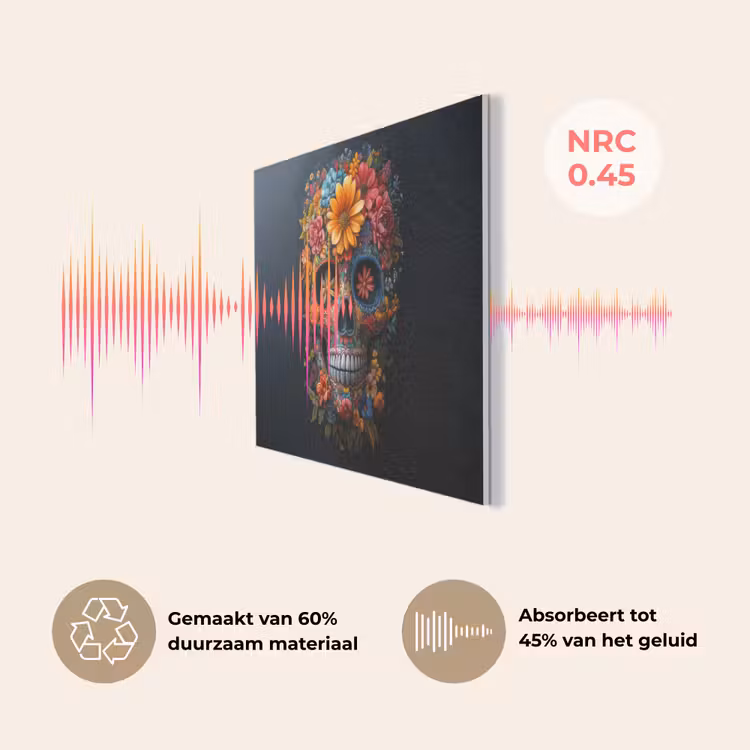 Bloemen - Kleurrijk - Schedel PET vilt klein -USP_NL