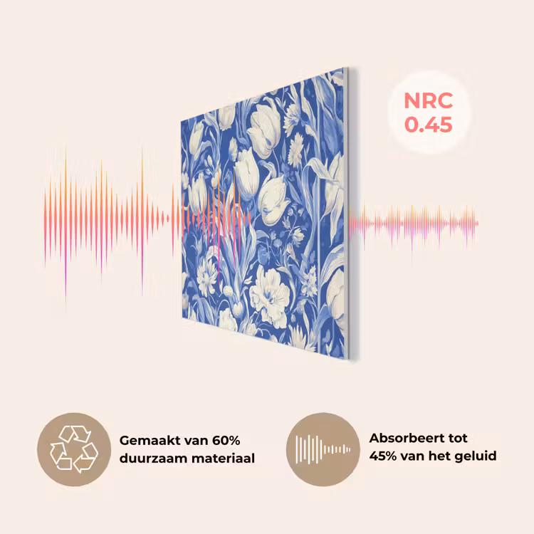 Bloemen - Delfts Blauw - Patroon - Tulp PET vilt klein -USP_NL