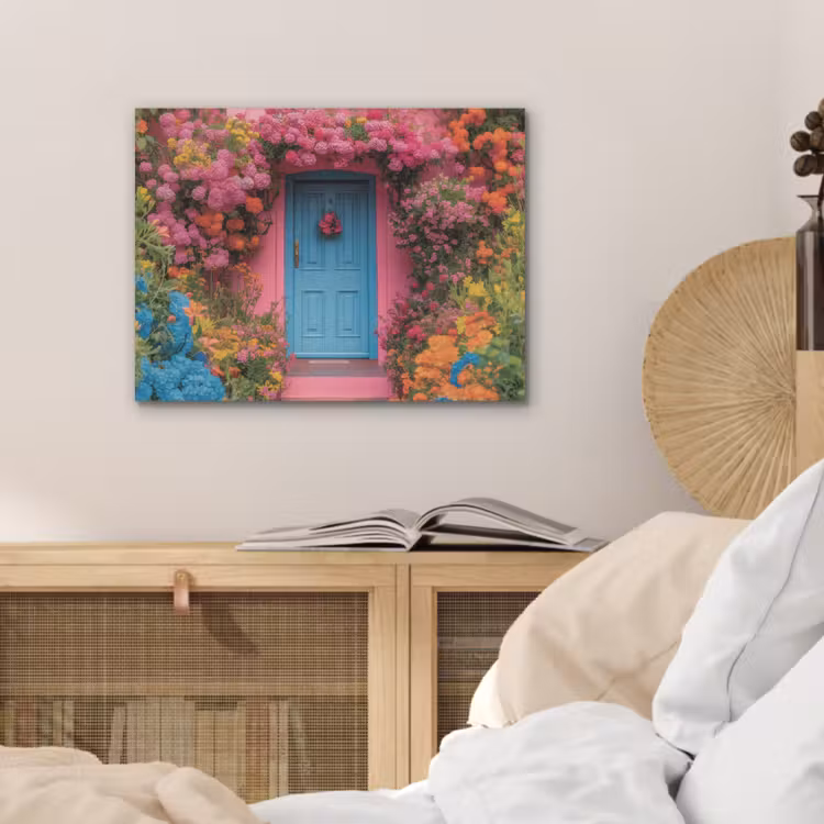 Bloemen - Deur - Roze PET vilt klein -sfeer3