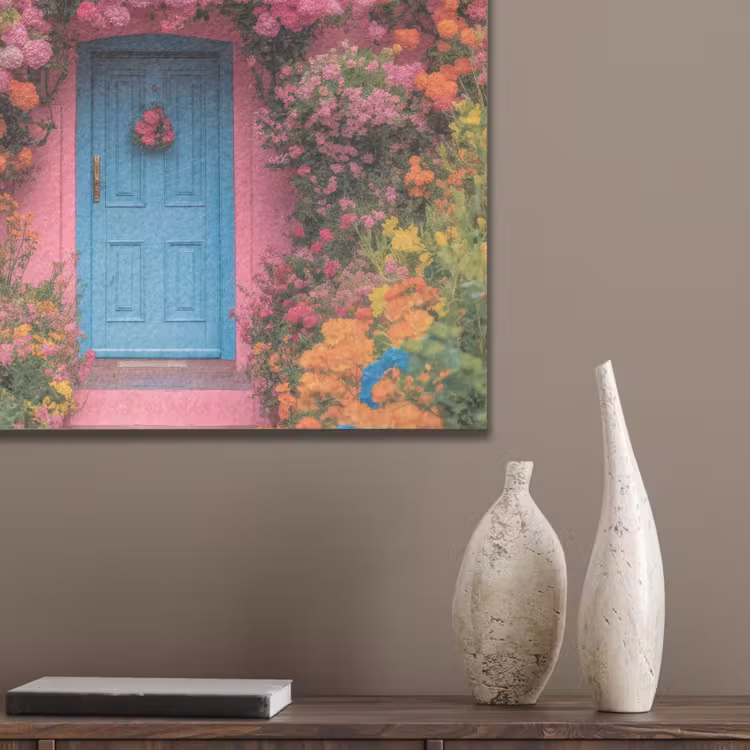 Bloemen - Deur - Roze PET vilt klein -sfeer6_closeup