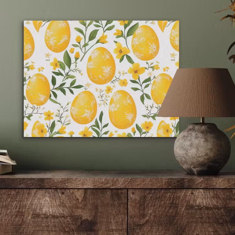 Bloemen - Paaseieren - Geel PET vilt klein -sfeer2