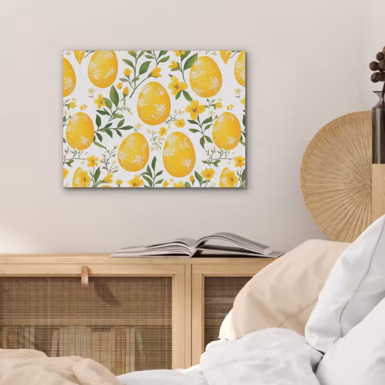Bloemen - Paaseieren - Geel PET vilt klein -sfeer3
