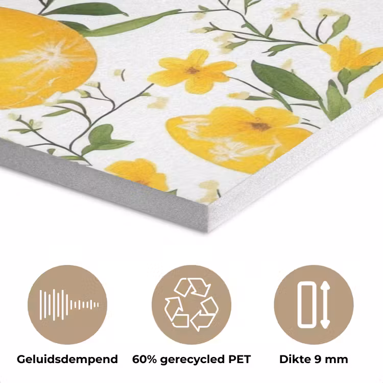 Bloemen - Paaseieren - Geel PET vilt klein -closeup_NL