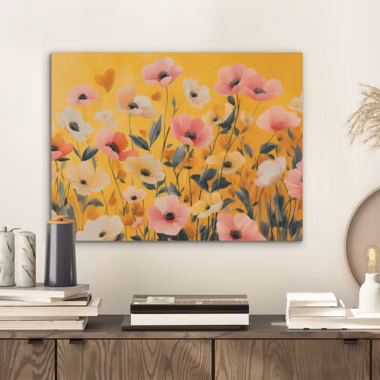 Bloemen - Veld - Geel PET vilt klein -sfeer1