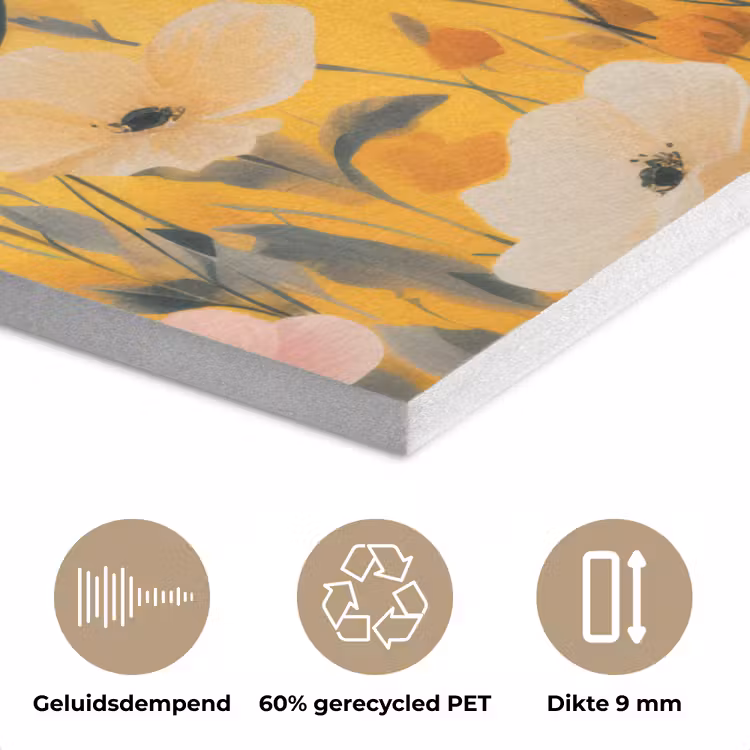Bloemen - Veld - Geel PET vilt klein -closeup_NL