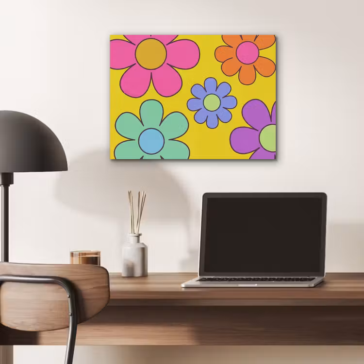 Bloemen - Illustratie - Kleurrijk PET vilt klein -sfeer5
