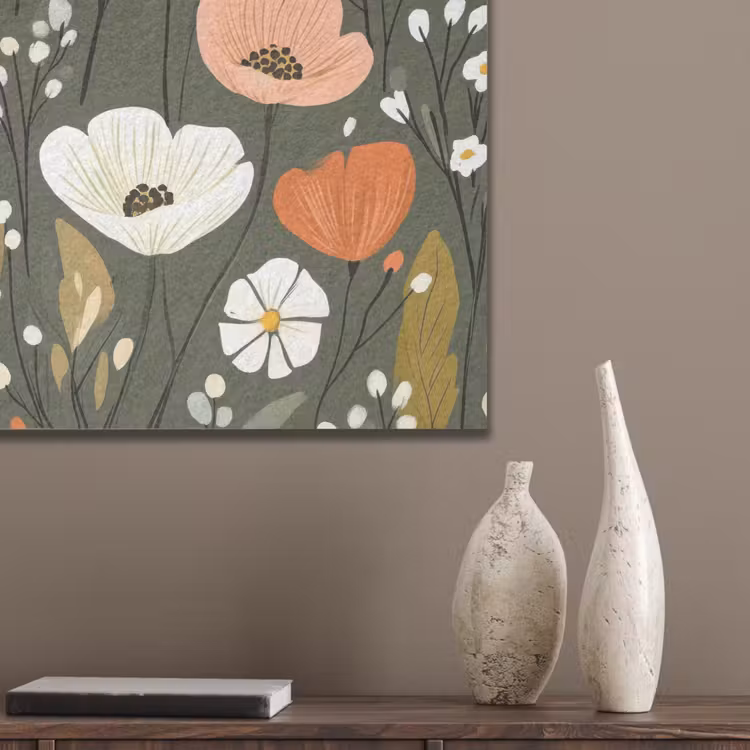 Bloemen - Illustratie - Groen PET vilt klein -sfeer6_closeup