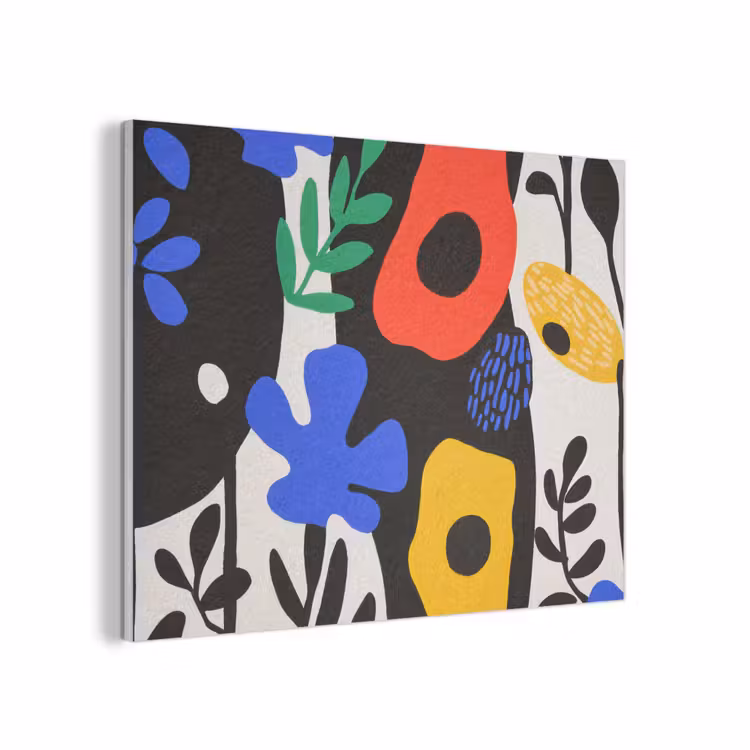 Bloemen - Bladeren - Abstract - Zwart PET vilt klein -3d