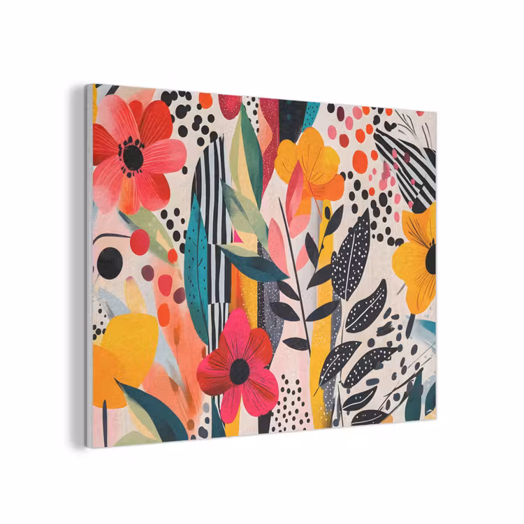 Bloemen - Bladeren - Abstract - Kleurrijk PET vilt klein -3d