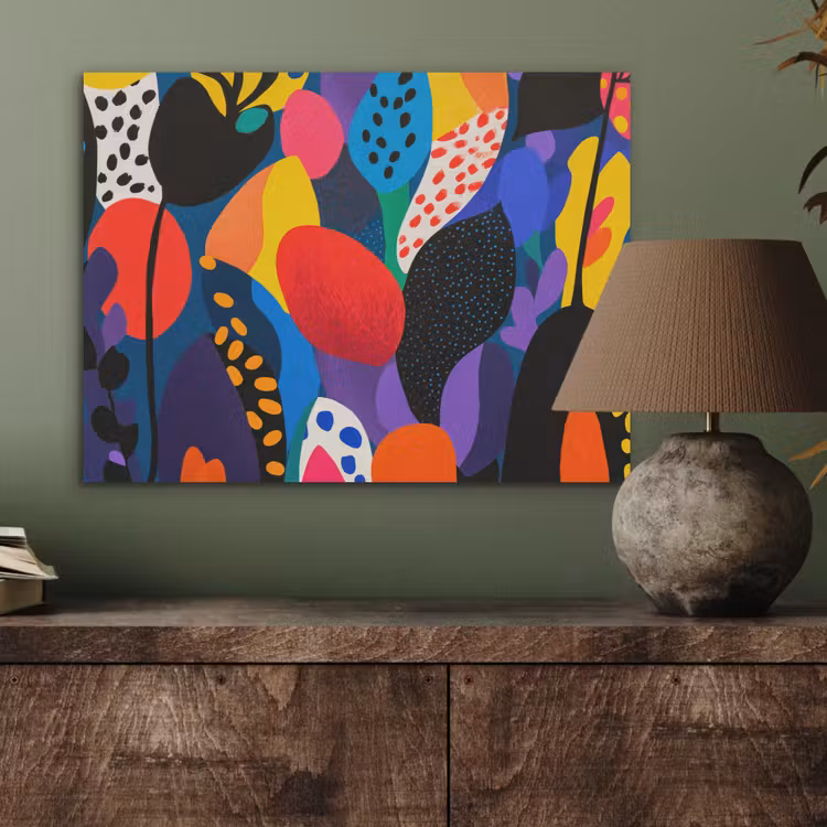 Bloemen - Bladeren - Abstract - Rood PET vilt klein -sfeer2