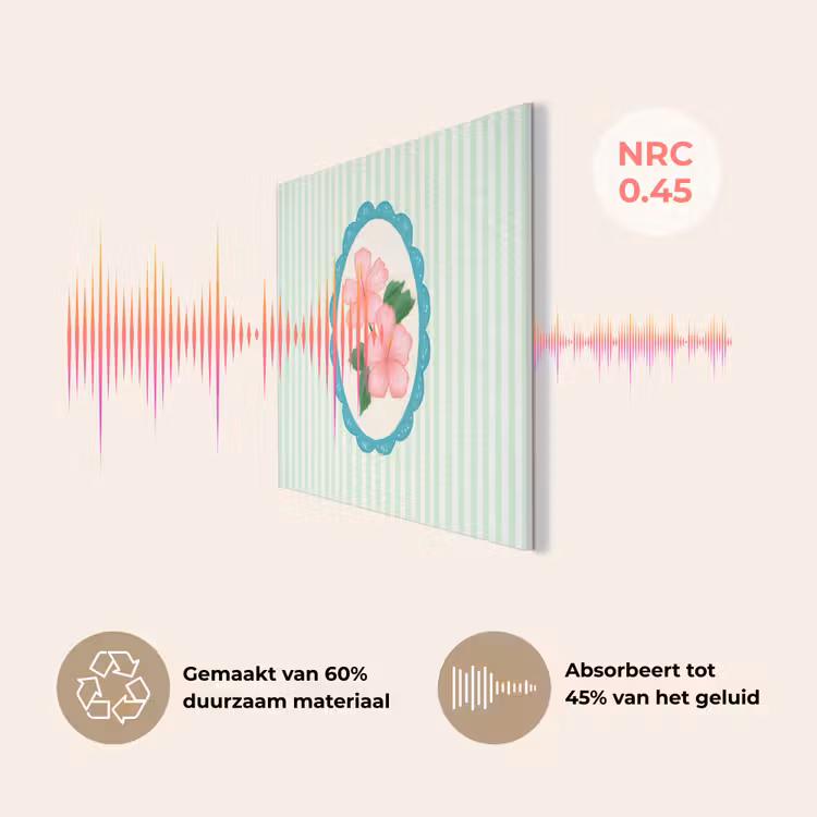Bloemen - Ovaal - Strepen - Groen PET vilt klein -USP_NL