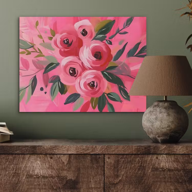 Bloemen - Verf - Roze PET vilt klein -sfeer2