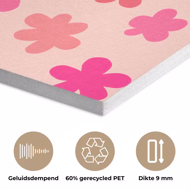 Bloemen - Patroon - Roze PET vilt klein -closeup_NL