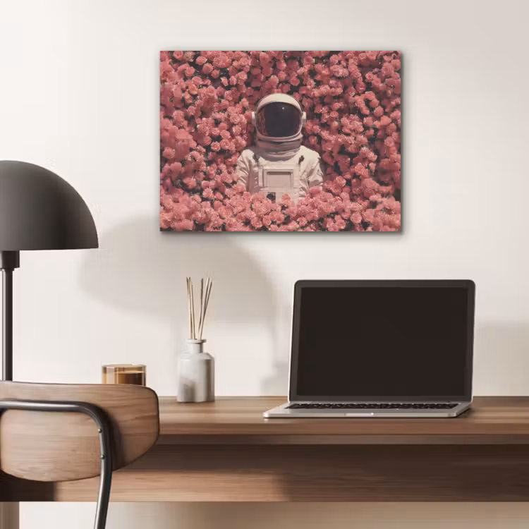 Bloemen - Roze - Astronaut PET vilt klein -sfeer5